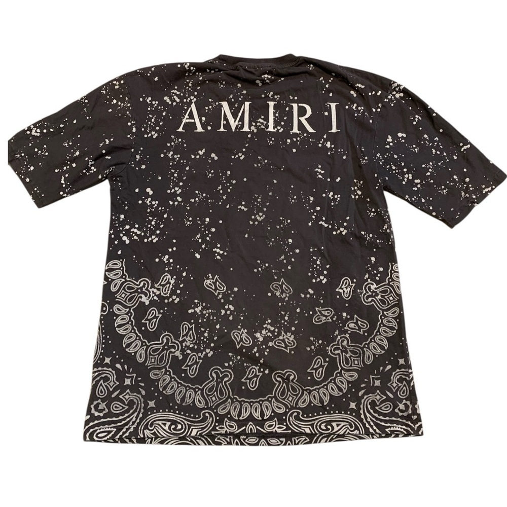 Amiri Gray Splatter Bandana Graphic T-Shirt | Crewneck | Size XXL | Streetwear